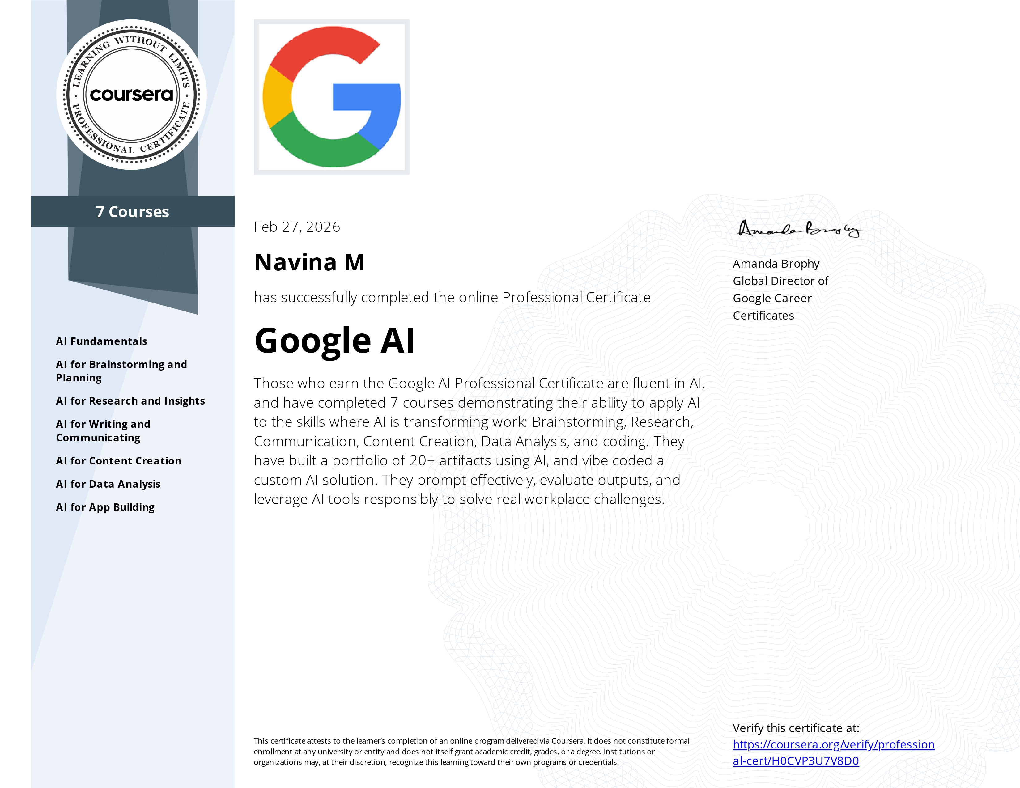 Google AI (COURSERA)